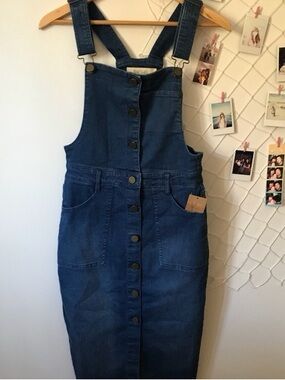 Classic Blue Denim Overall Dress - Women Jeans